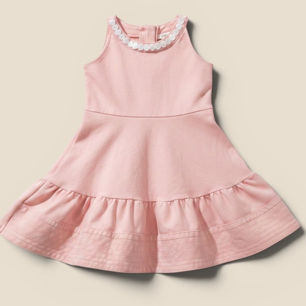 Janie & Jack Pink Sleeveless Lace Trim Ruffle Fit and Flare Dress 2T ToddlerGirl